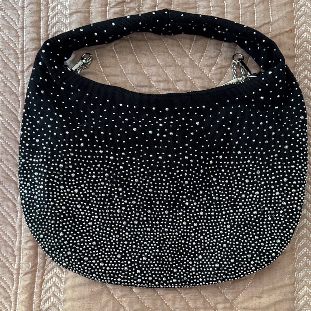 Windsor Black and Silver Studded Shoulder Bag
